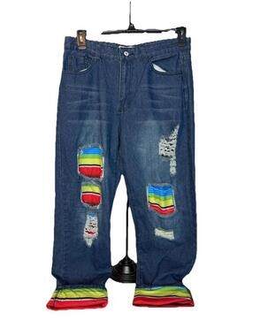 Miss look Blue Jeans Medium Light Denim Size Waist Plus 2X